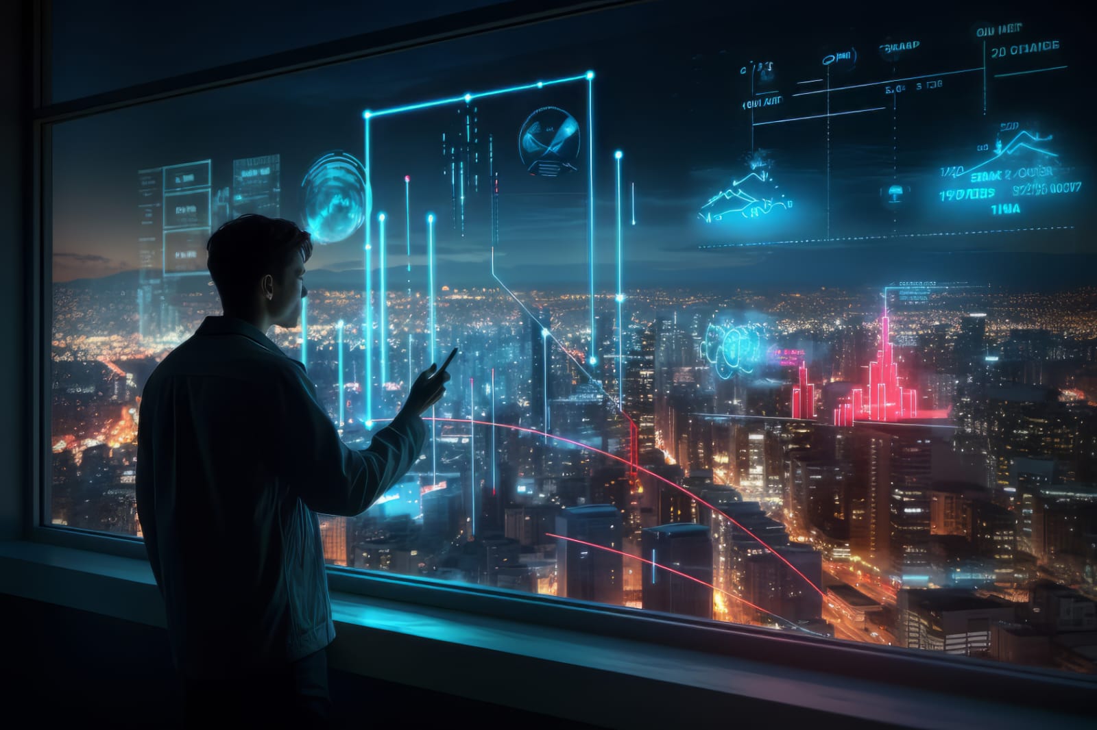 Technical analysts managing smart network security solutions inside an operations center