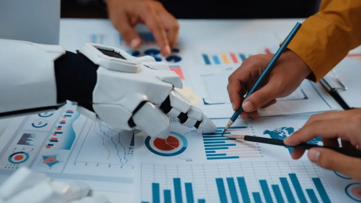 Business team using AI automation tools to improve workflow efficiency