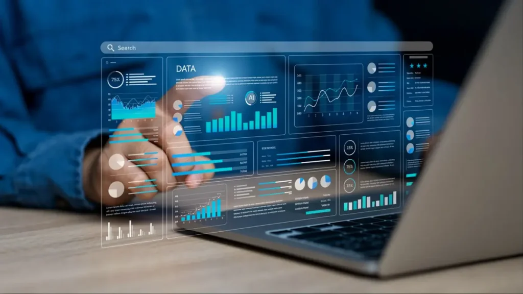 Predictive churn analytics software dashboard